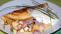 Jablkovo-šunková omeleta