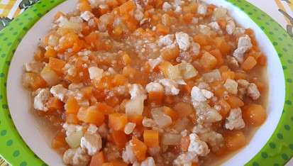Krůtí soté s podzimní zeleninou - pro nejmenší