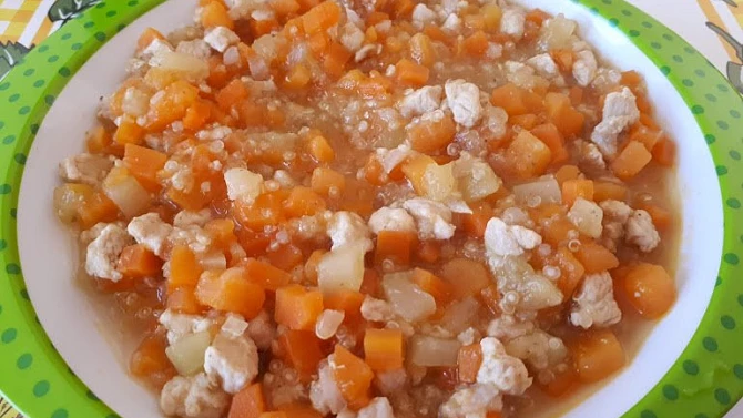 Krůtí soté s podzimní zeleninou - pro nejmenší