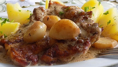 Kuřecí steak na česneku, tymiánu a medu