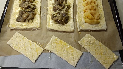 Listové těsto plněné žampiony