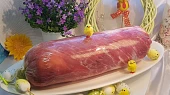 Barevná bůčková roláda, Již smotaná, před odpočinkem v mrazáku
