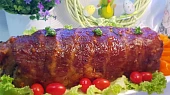 Barevná bůčková roláda, A upečená