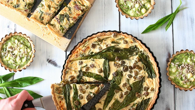 Quiche s medvědím česnekem