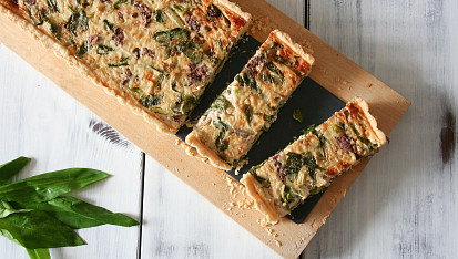 Quiche s medvědím česnekem