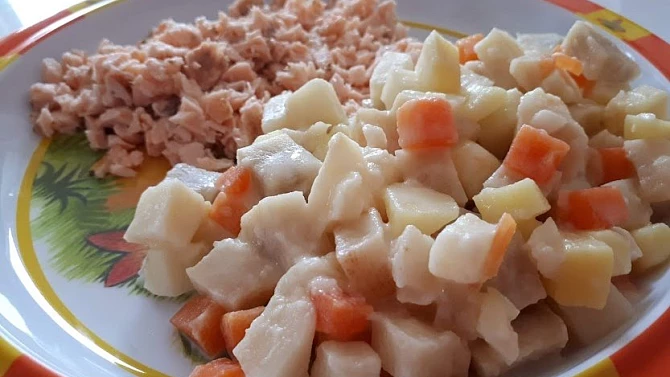 Teplý celerový salát - pro nejmenší