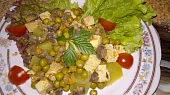 Tofu se žampiony a hráškem