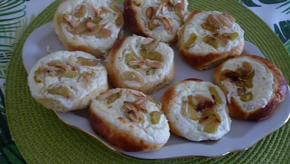 Koláče s tvarohem a rebarborou