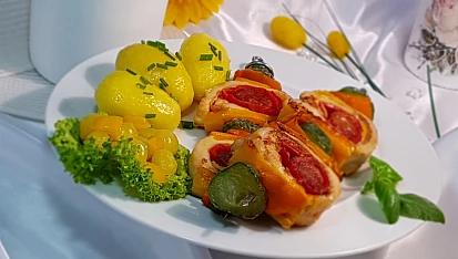 Kuřecí barevný špíz s čabajskou klobásou