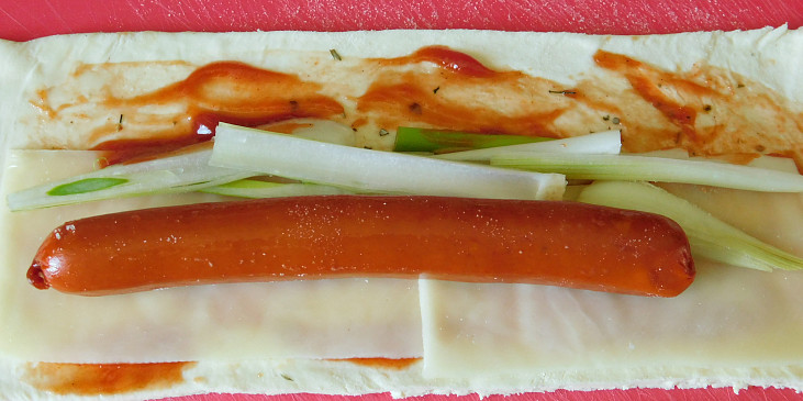 Hot dog z listového těsta