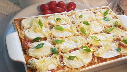 Hovězí lasagne s mozzarellou, Před upečením