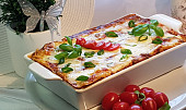 Hovězí lasagne s mozzarellou, Už upečené