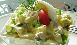 Žampionový salát s vejci