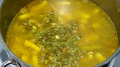Fazolková polévka s klíčky mungo