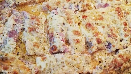 Zapečené šunkové rolky, plněné mletým masem