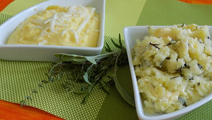 Bramborová kaše s česnekem a se sýrem