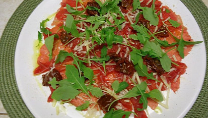 Carpaccio s lanýžovým olejem