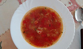 Polévka z rajčat s cuketovými nudlemi