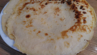 Zapečené palačinky  se špenátem a uzenou šunkou