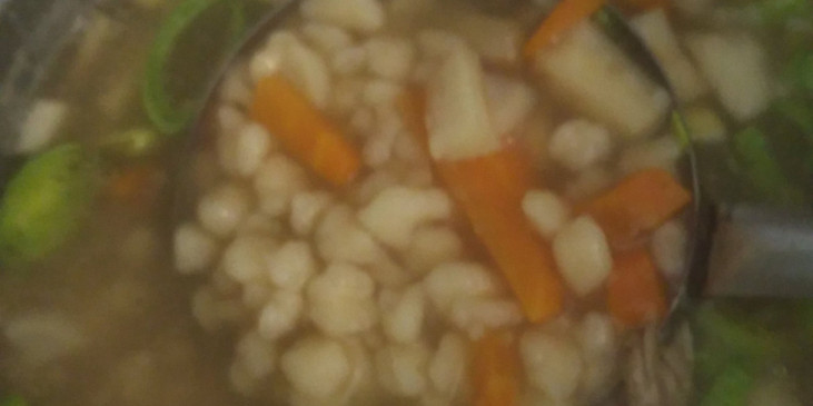 Polévky z vepřového kolene (nebo masa) (Světlá ovarová polévka s tarhoňou)