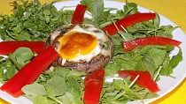 Portobello  zapečené s vajíčkem