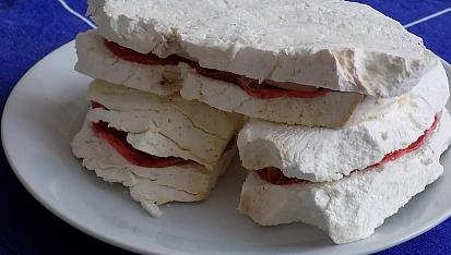 Smažená pýchavka s uzeným sýrem a Vysočinou
