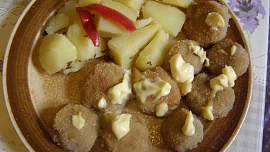 Žampiony v pikantním trojobalu
