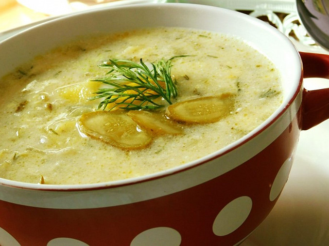 Okurková polévka s koprem - vařená