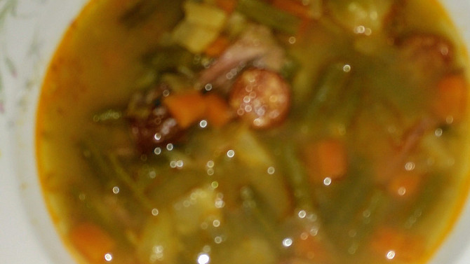 Fazolková polévka z uzeného vývaru, Omlouvám se za nekvalitní fotky, fotím mobilem