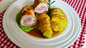 Kuřecí roládky a bramborové spirály s parmezánem, Kuřecí roládky a bramborové spirály s parmazánem