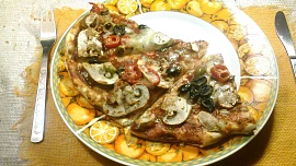 Jednoduchá pizza žampionová tenká, košer