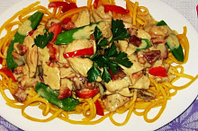 Spagety s kurecim masem