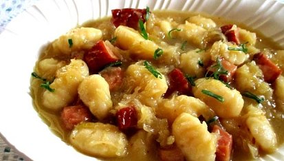 Gnocchi, zelí a uzené - 3v1, Gnocchi,zeli a uzene maso - 3 v 1