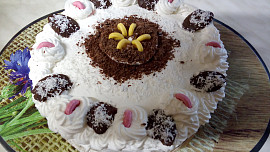 Mokka dort plněný šlehačkou