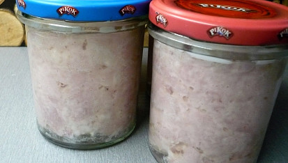 Domácí vepřová šunka ve skle - polokonzerva