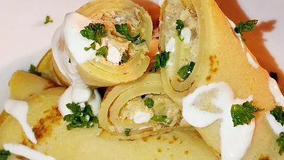 Palačinky na slano s tuňákovou náplní