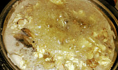 Žampionová polévka Rohule, Skoro hotová polévka z hub, droždí a vajec - ještě dochutit a je hotovo.
