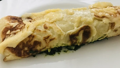 Zapečené palačinky se špenátem