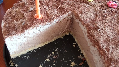 Nepečený Stracciatella dort
