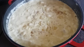 Smetanové gnocchi se žampiony a pórkem