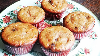 Tvarohové muffiny s marmeládou a čokoládou