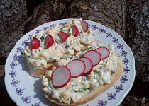 Vajíčková pomazánka / salát s medvědím česnekem