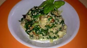 Jáhlové risotto s hříbky a hermelínem
