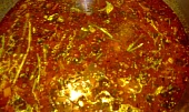 Rychlá drštková polévka na pórku, zelenin. základu  s chilli papričkou
