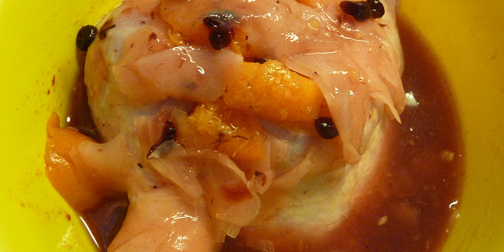 Kuřecí na růžovém zázvoru s meruňkou a brusinkou (Marinujeme)