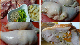 Kuřecí stehna plněná nádivkou