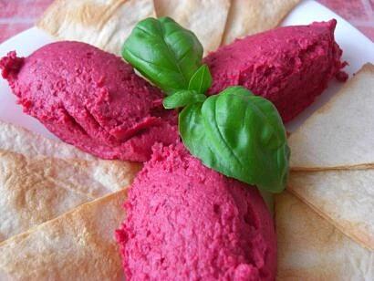 Hummus s červenou řepou, bez petrželky