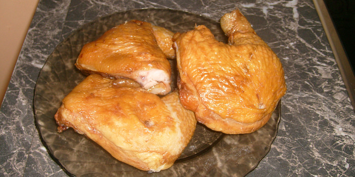Smažené uzené kuřecí stehno