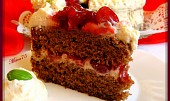 Třešňový dort s tvarohovo - smetanovým krémem (Dobrou chuť)
