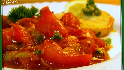Štikozubec s rajčaty a petrželkou